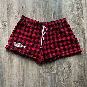 Boots and Hearts Red and Black Plaid Shorts